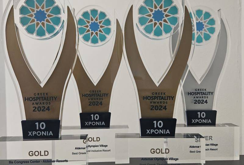 Aldemar Resorts at the Greek Hospitality Awards 2024: Golden Awards for Olympian Village and Ilis Congress Center